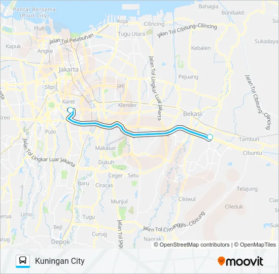 JRC LRT CITY BEKASI TIMUR Bus Line Map