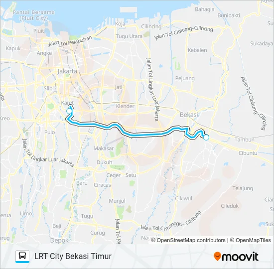 JRC LRT CITY BEKASI TIMUR Bus Line Map