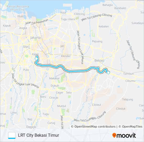 JRC LRT CITY BEKASI TIMUR bis Peta Jalur