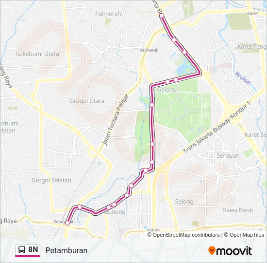 8N Bus Line Map