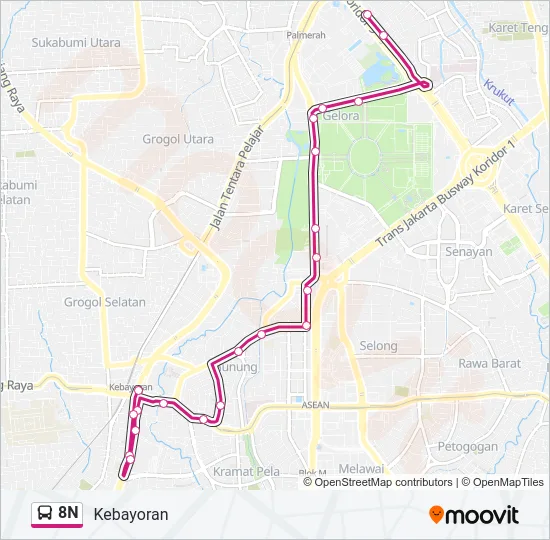 8N Bus Line Map