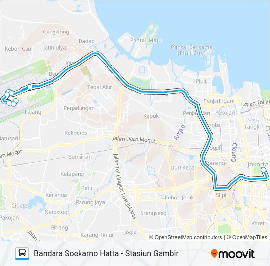 JAC GAMBIR Bus Line Map