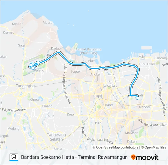 JAC RAWAMANGUN Bus Line Map