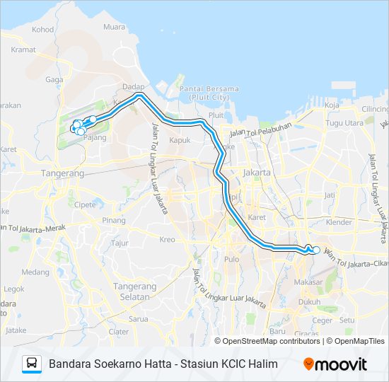 Rute Jac Kcic Halim: Jadwal, Pemberhentian & Peta - Bandara Soekarno ...