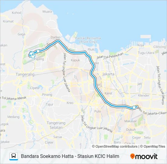 JAC KCIC HALIM Bus Line Map