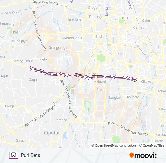 13B Bus Line Map