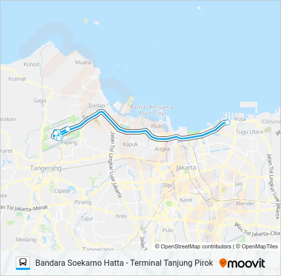 JAC TANJUNG PRIOK Bus Line Map