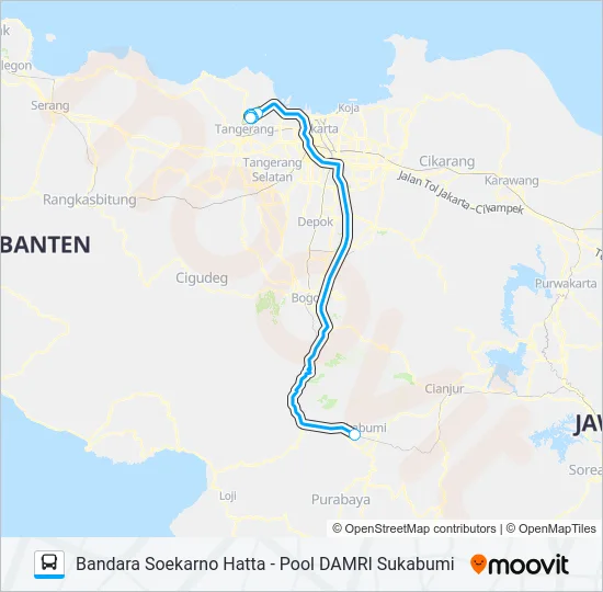 JAC SUKABUMI Bus Line Map