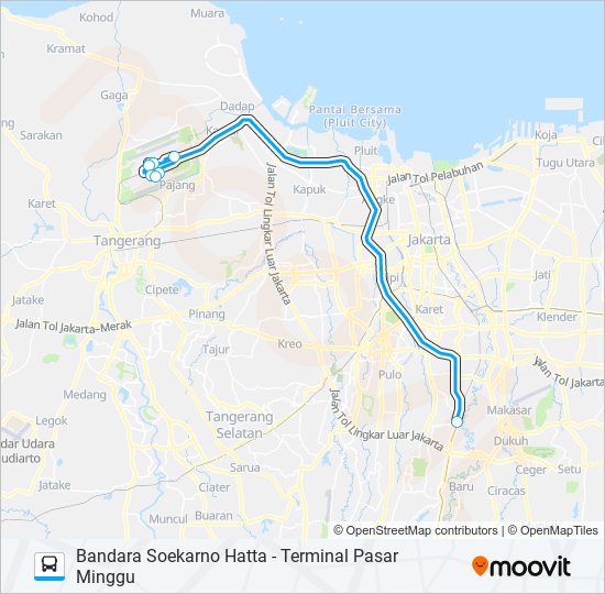 JAC PASAR MINGGU bus Line Map