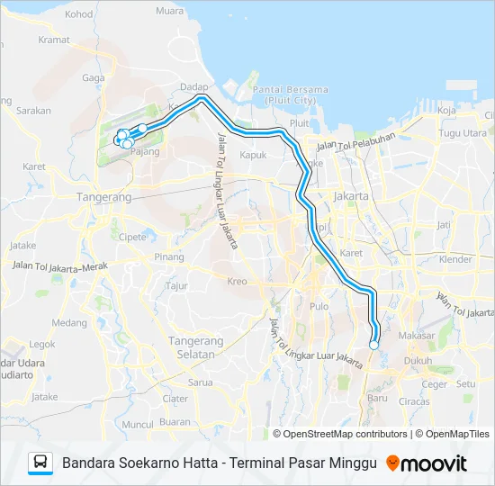 JAC PASAR MINGGU Bus Line Map