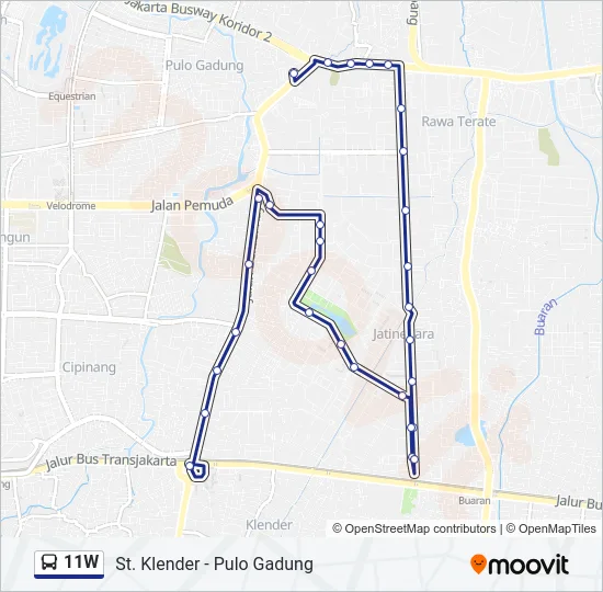 11W Bus Line Map