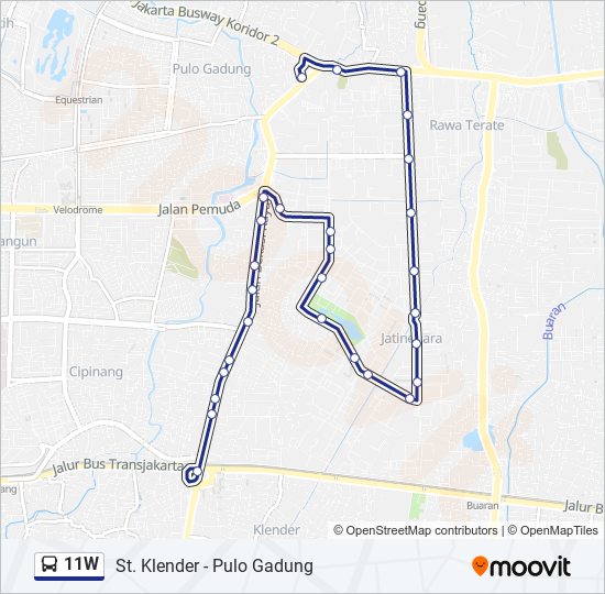 11W bus Line Map