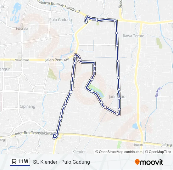 11W Bus Line Map