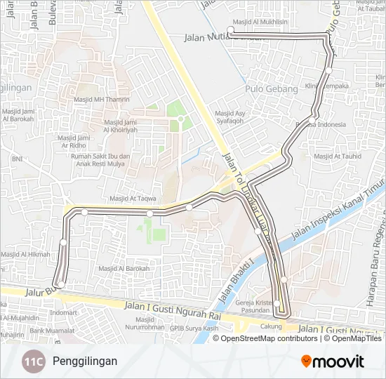 11C Bus Line Map