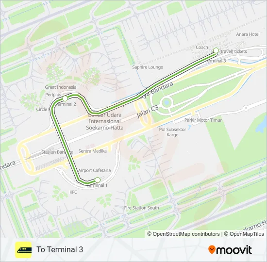 SOEKARNO–HATTA AIRPORT SKYTRAIN Train Line Map