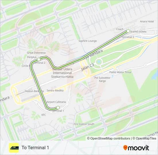 SOEKARNO–HATTA AIRPORT SKYTRAIN Train Line Map