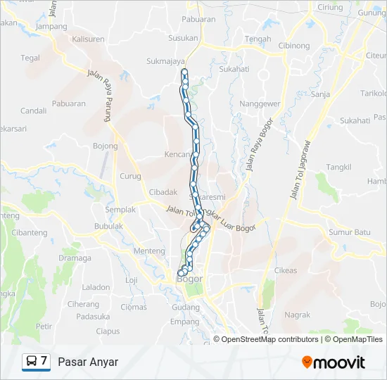 7 Bus Line Map