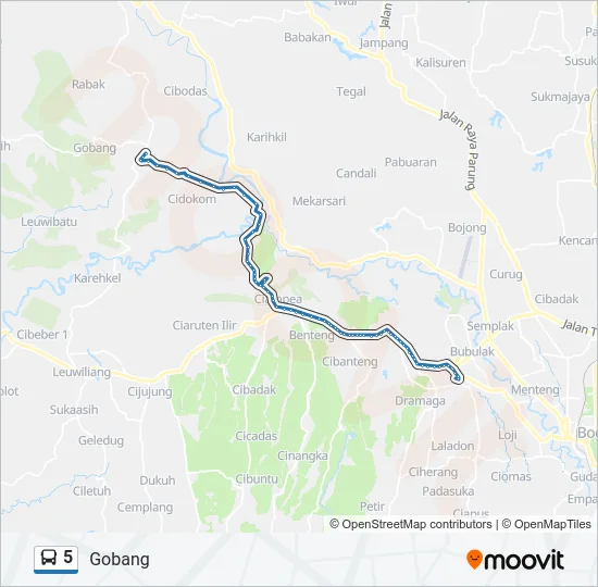 5 Bus Line Map