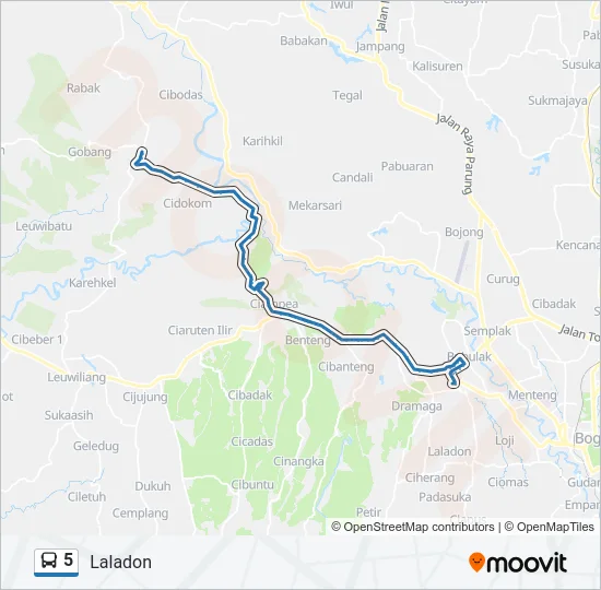 5 Bus Line Map