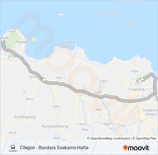 DAMRI CILEGON/SERANG bis Peta Jalur