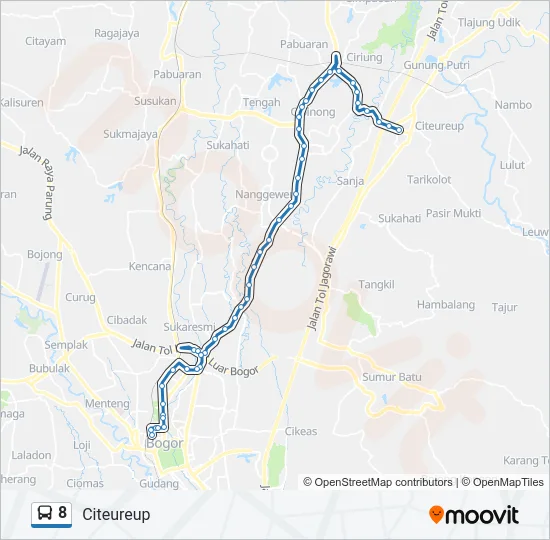 8 Bus Line Map