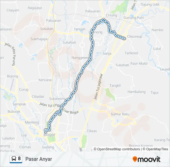 8 Bus Line Map