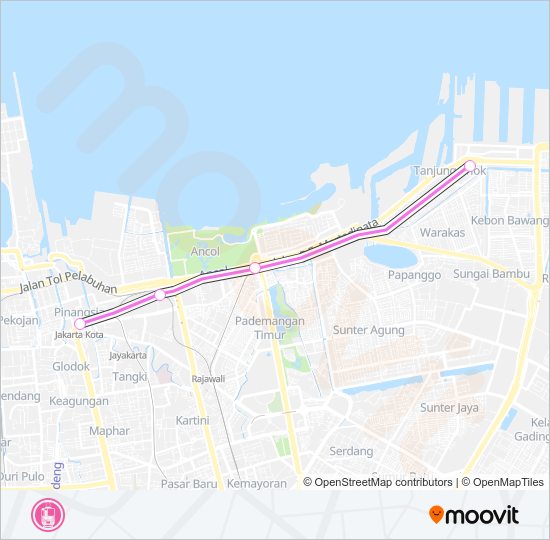 TANJUNG PRIOK LINE kereta Peta Jalur