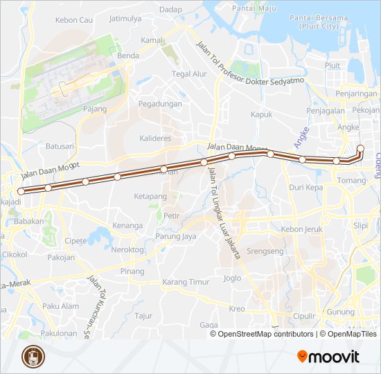 TANGERANG LINE kereta Peta Jalur