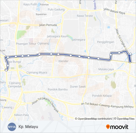 Rute M11: Jadwal, Pemberhentian & Peta - Kp. Melayu (Diperbarui)