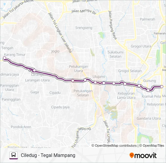 Rute 13: Jadwal, Pemberhentian & Peta - CSW Dan CBD Ciledug (Diperbarui)