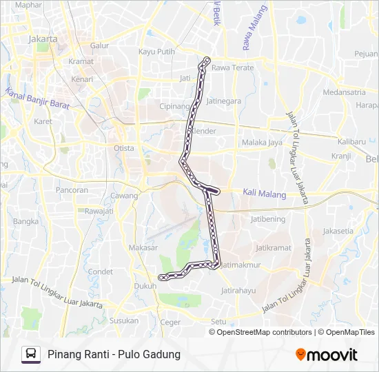 4f Map Rute 4F: Jadwal, Pemberhentian & Peta - Pinang Ranti (Diperbarui)