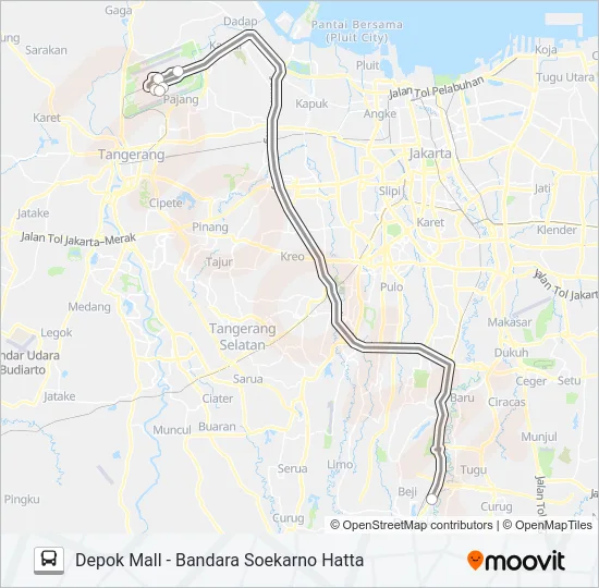 DAMRI DEPOK Bus Line Map