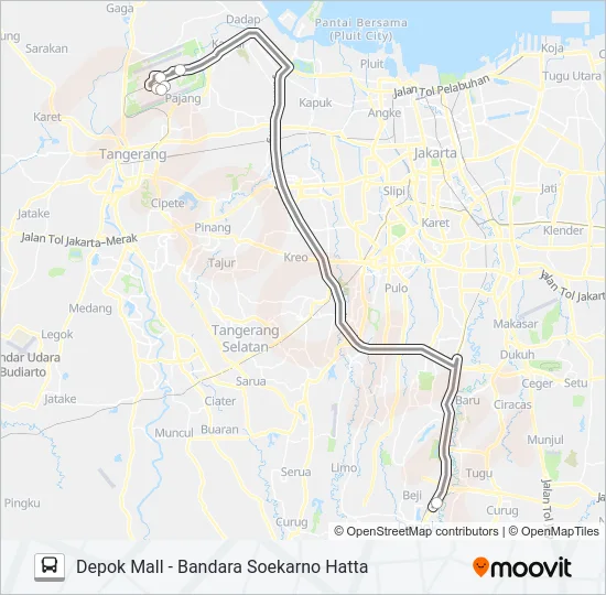 DAMRI DEPOK Bus Line Map