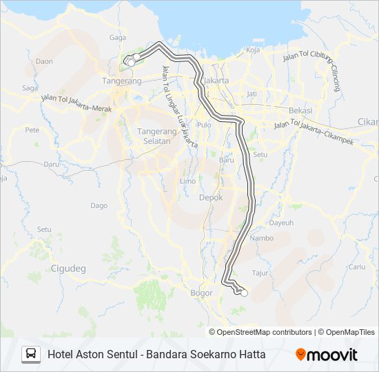 DAMRI SENTUL CITY bis Peta Jalur