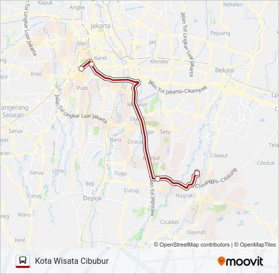 JRC KOTA WISATA Bus Line Map