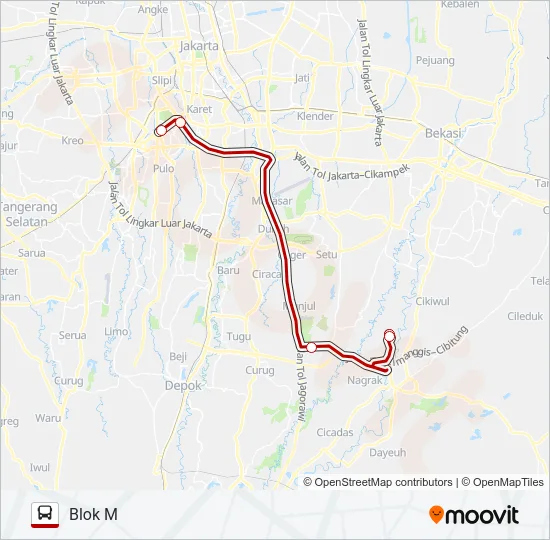 JRC KOTA WISATA Bus Line Map