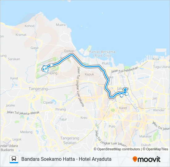 JAC ARYADUTA Bus Line Map