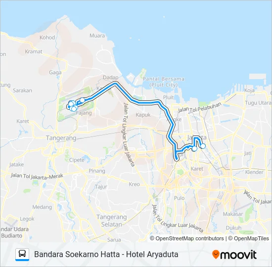 JAC ARYADUTA Bus Line Map