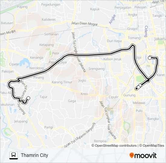 JRC GRAHA RAYA Bus Line Map