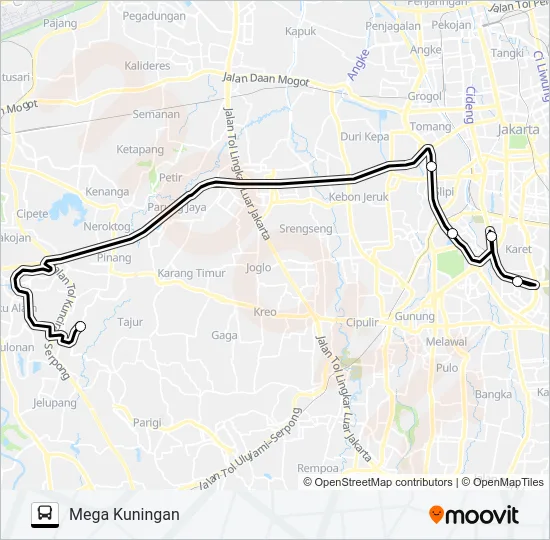 JRC GRAHA RAYA Bus Line Map