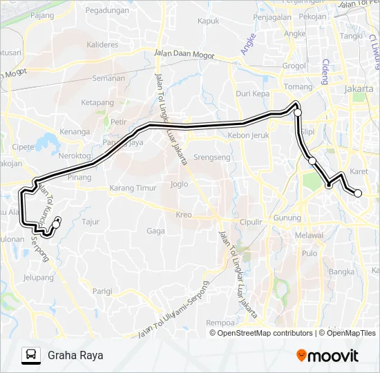 JRC GRAHA RAYA Bus Line Map