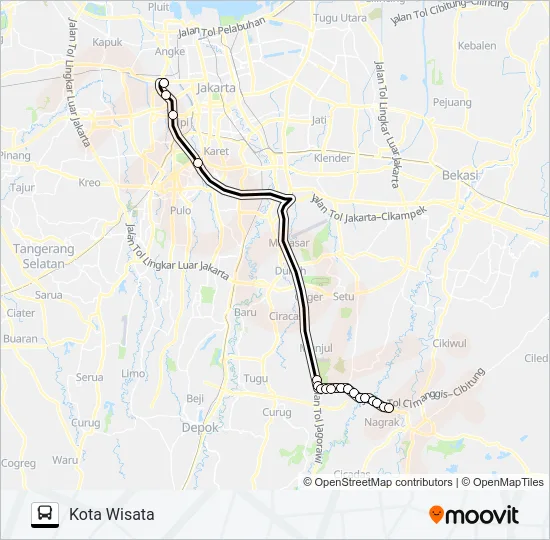 JRC KOTA WISATA Bus Line Map