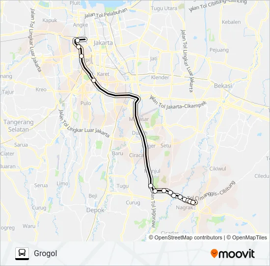 JRC KOTA WISATA Bus Line Map