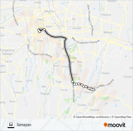 JRC KOTA WISATA Bus Line Map