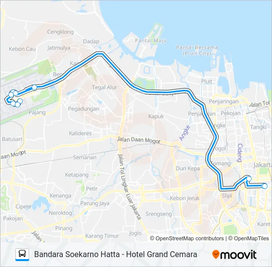 JAC GRAND CEMARA Bus Line Map