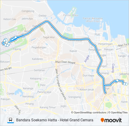 JAC GRAND CEMARA bus Line Map