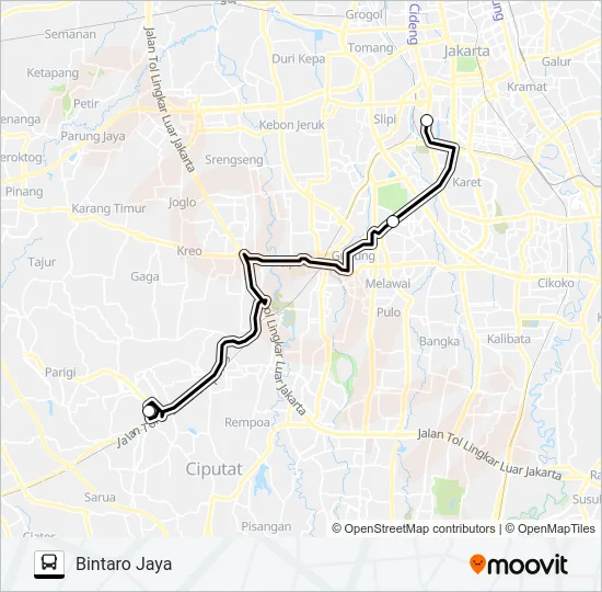 JRC BINTARO JAYA Bus Line Map