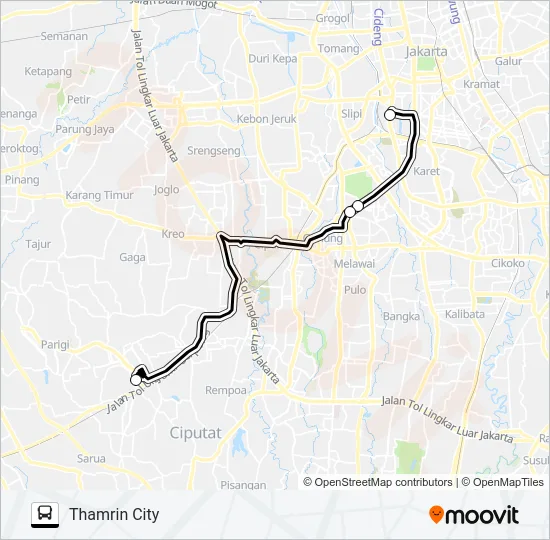 JRC BINTARO JAYA Bus Line Map
