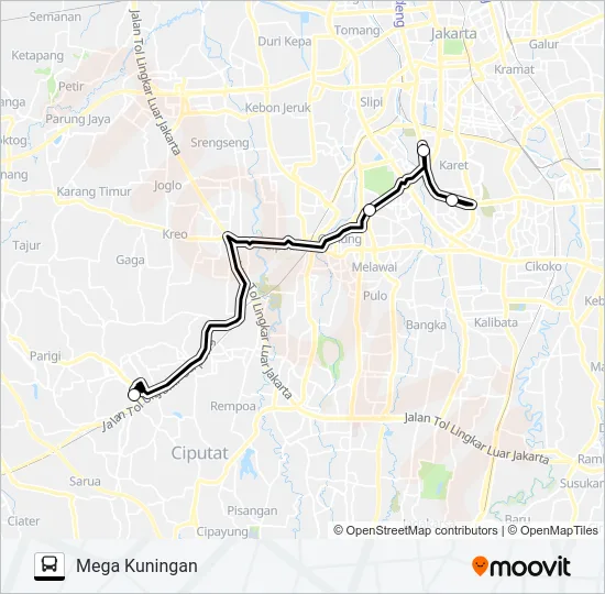 JRC BINTARO JAYA Bus Line Map