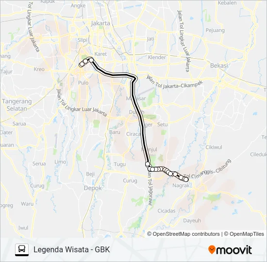 JRC LEGENDA WISATA Bus Line Map